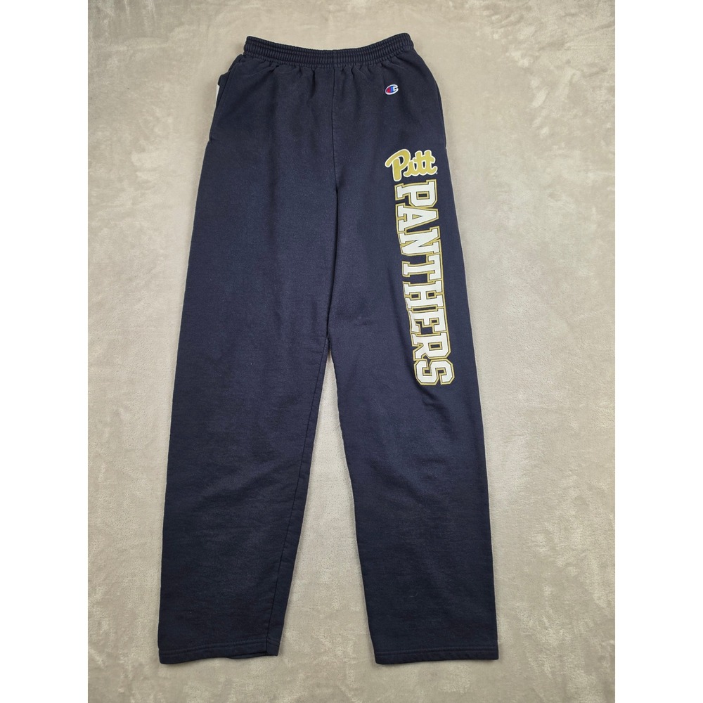 Champion Sweatpants Mens Medium Navy Pitt Panthers NCAA Fleece Joggers *Read